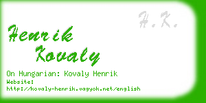 henrik kovaly business card